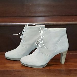 Barneys New York beige suede booties